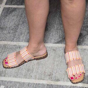 NEW In Box - Corkys Afrayed of What Pink Frayed Slip-On Sandals – Sizes 7–11